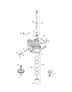 Kohler Sv715-3029 Crankcase Diagram and Parts List for Z-FORCES48 (17AF5BHB-17AF5BHB010-17AF5BHB056-17AF5BHB210)(2011) Cub Cadet Lawn Tractor
